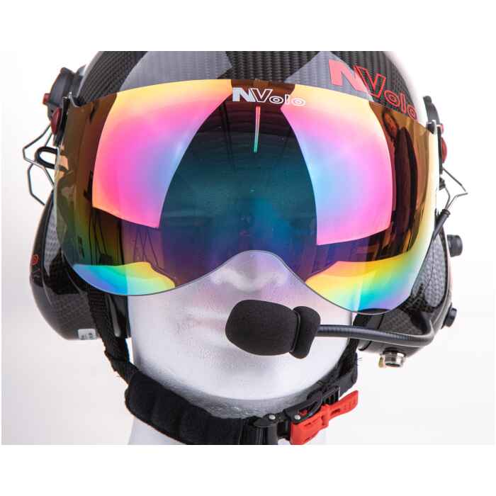 paramotor helm rainbow vizier