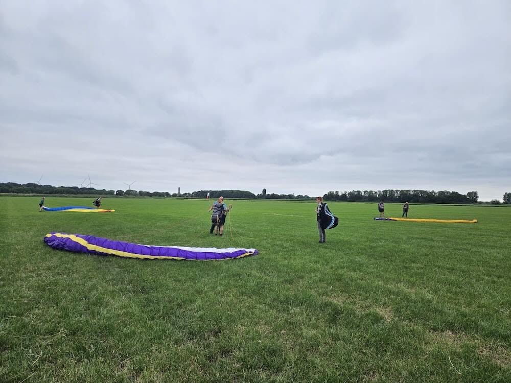 paramotor vliegen, grondhandeling