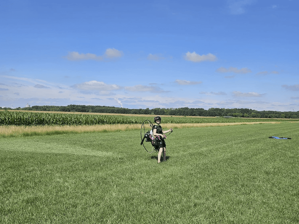 paramotor vliegen, motor training tijdens groundhandling